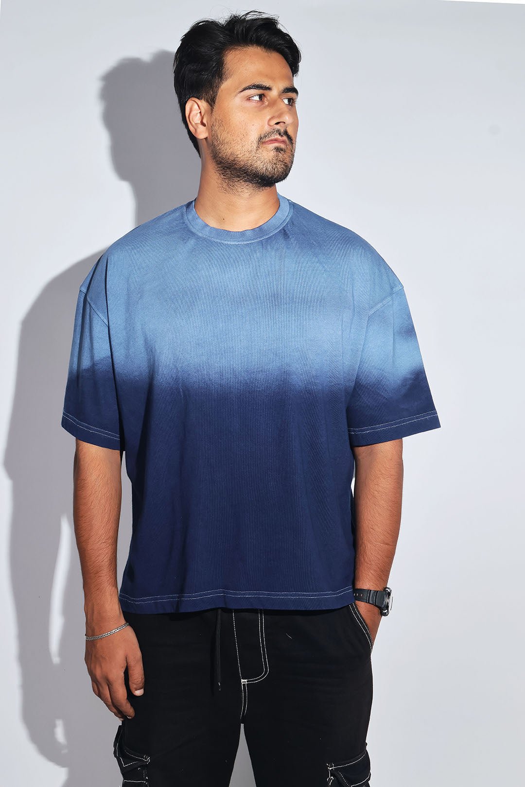 Navy Sunburn Washed Oversized Tee
